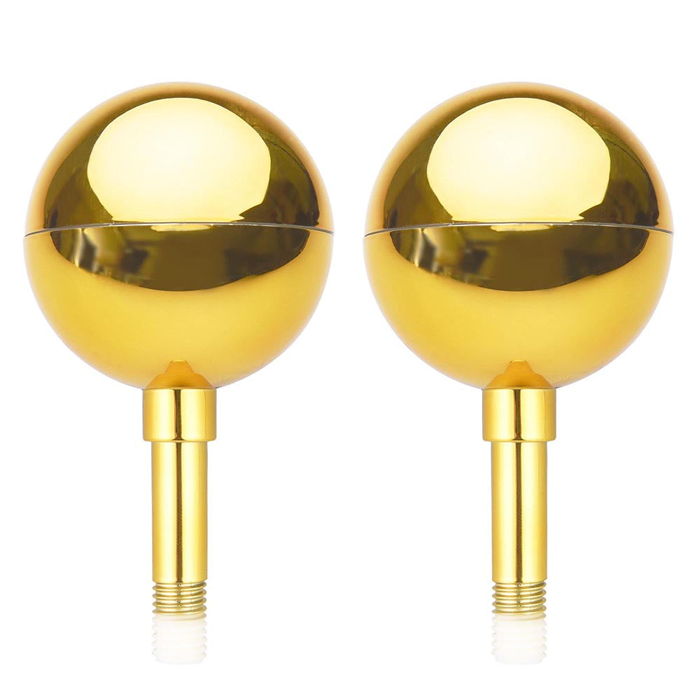 Yescom Flagpole Ball Pole Top Ornament 2ct/pk, Gold Image