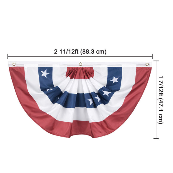 Yescom Bunting Flag USA Pleated Fan Flag 1.5x3ft Image