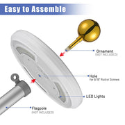 Yescom Solar Flagpole Light Topper Hole 9/16" 111LED Image