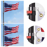 Yescom American Aluminum Telescopic Flagpole Set 20' Image