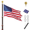 Yescom American Aluminum Telescopic Flagpole Set 20'