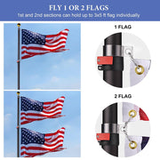 Yescom 20ft. Telescopic Flagpole with Tire Mount Black Image