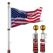 Yescom American Aluminum Telescopic Flagpole Set 20' Image