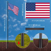 Yescom 25ft. Telescopic Flagpole with Tire Mount Black Image