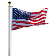 Yescom Aluminum Sectional Flagpole Kit with US Flag 20', Aluminum Image