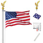 Yescom 20' Sectional Flag Pole and Flag Kit with Regal Eagle, Silver Image