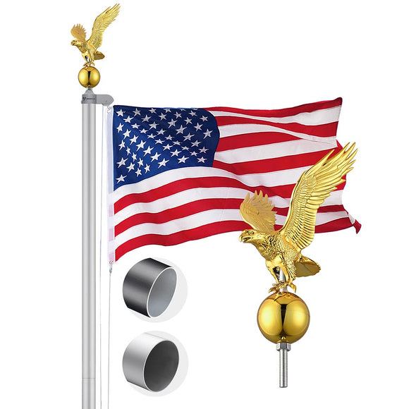 Yescom 20' Sectional Flag Pole and Flag Kit with Regal Eagle Image