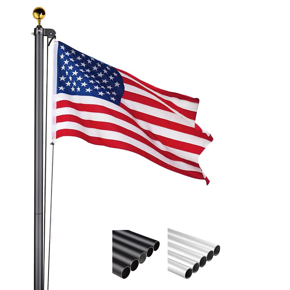 Yescom Aluminum Sectional Flagpole Kit with US Flag 20' Image