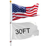 Yescom 30' American Aluminum Telescopic Flag Pole, Silver Image