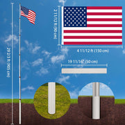 Yescom 30' Telescopic Flag Pole and Flag Kit with Regal Eagle Image