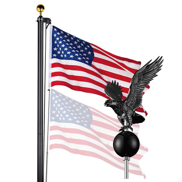 Yescom 25' Sectional Flag Pole and Flag Kit with Regal Eagle