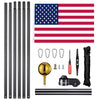 Yescom American Aluminum Sectional Flag Pole Set 30'