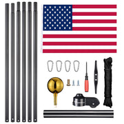 Yescom American Aluminum Sectional Flag Pole Set 30' Image