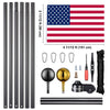 Yescom Aluminum Sectional Flagpole Kit with US Flag 20'