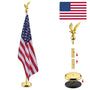 Yescom 6' Indoor Flagpole with Stand US Flag, Gold Pole+Regal Eagle Image