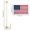 Yescom 6' Indoor Flagpoles with Stand US Flag 2-Pack