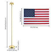 Yescom 6' Indoor Flagpoles with Stand US Flag 2-Pack Image