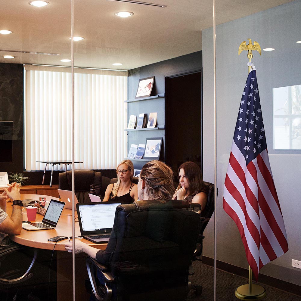 Yescom 6' Indoor Flagpole with Stand US Flag Image