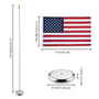 Yescom 8' Indoor Flagpole with Stand US Flag, Silver Pole Base+Ball Image