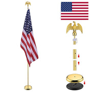 Yescom 8' Indoor Flagpole with Stand US Flag Image