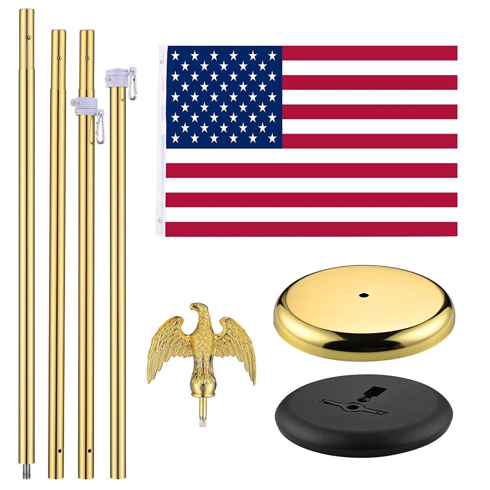 Yescom 8' Indoor Flagpole with Stand US Flag Image