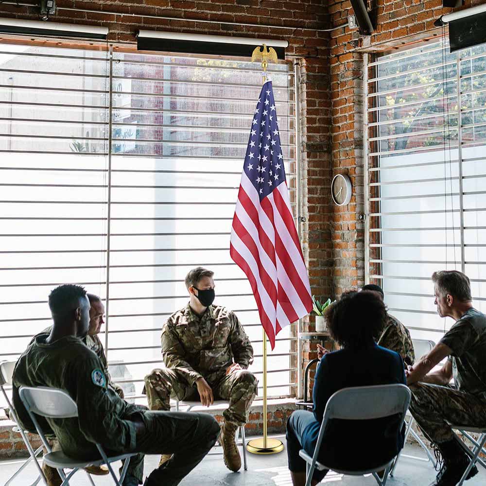 Yescom 8' Indoor Flagpole with Stand US Flag Image