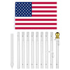 Yescom 10' Aluminum Sectional Flag Pole Set In Ground Flagpole