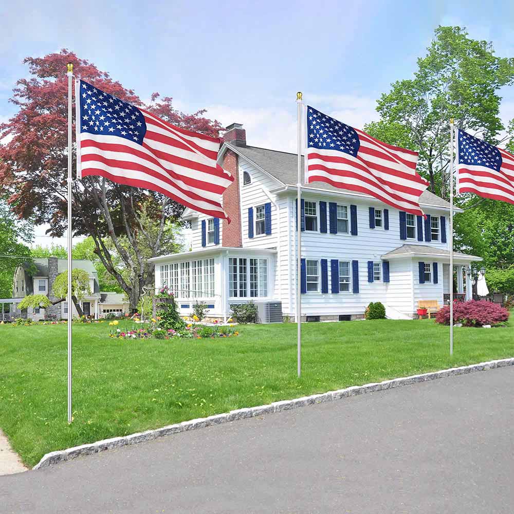 Yescom 10' Aluminum Sectional Flag Pole Set In Ground Flagpole Image