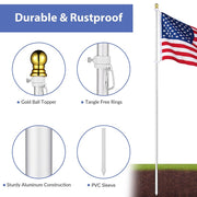 Yescom 10' Aluminum Sectional Flag Pole Set In Ground Flagpole Image