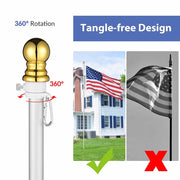 Yescom 10' Aluminum Sectional Flag Pole Set In Ground Flagpole Image