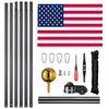 Yescom Bravery Flagpole 30' Sectional Flagpole Kit (13Gauge)