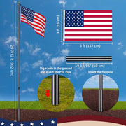 Yescom Bravery Flagpole 30' Sectional Flagpole Kit (13Gauge) Image