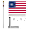 Yescom Aluminum Telescopic Flag pole Wheel Stand Set 25'