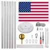 Yescom 20ft Sectional Flag Pole with Light