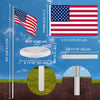 Yescom 20ft Sectional Flag Pole with Light