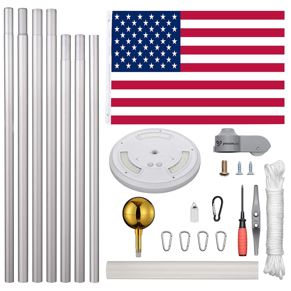 Yescom 25ft Sectional Flag Pole with Light Image