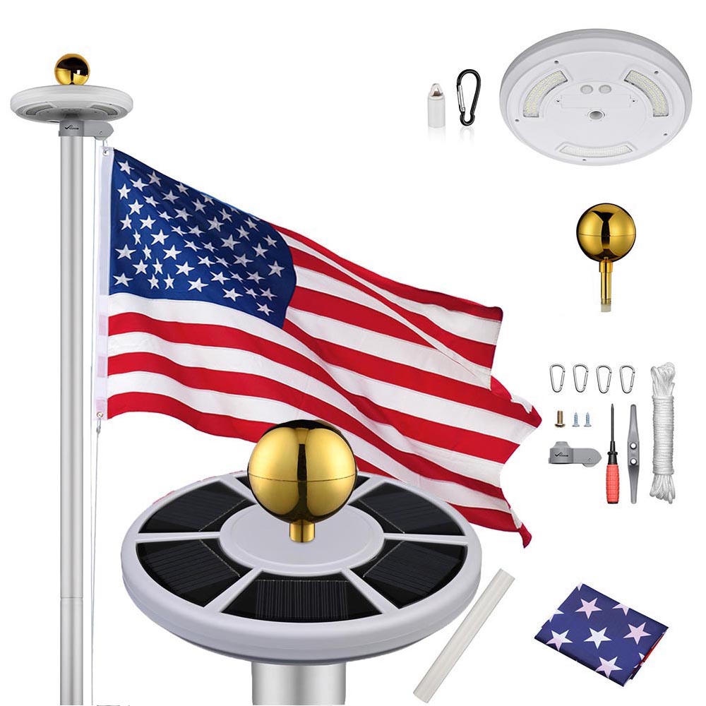 Yescom 25ft Sectional Flag Pole with Light Image