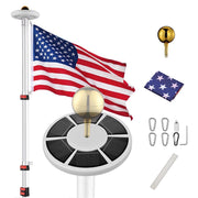 Yescom 25ft Telescopic Flag Pole with Light Image