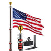 Yescom 25ft. Telescopic Flagpole with Tire Mount Black