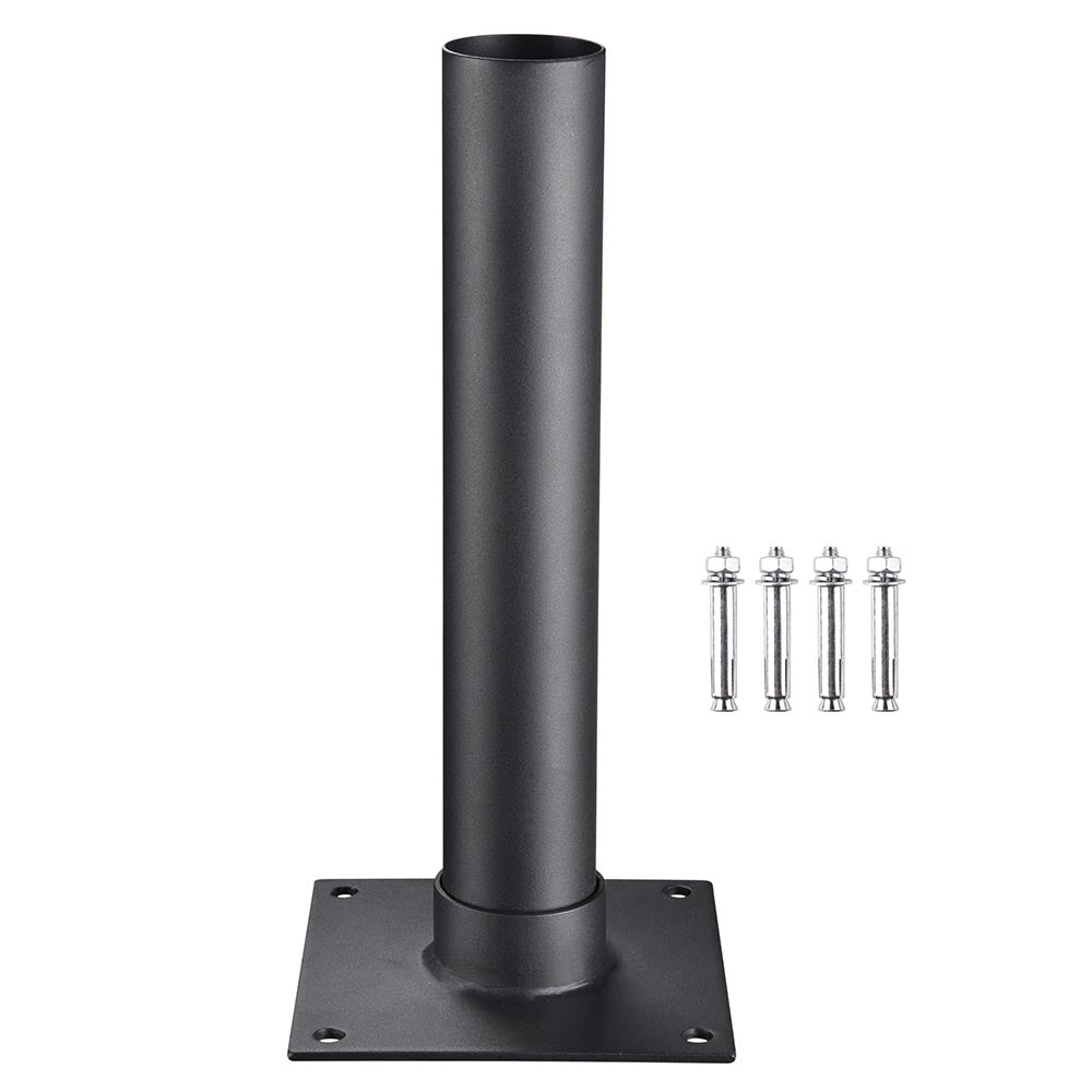 Yescom Telescopic FlagPole Deck Mount 16" x 2 3/8", Square Black Image