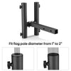 Yescom Hitch Mount Dual Flag Pole Holder for 2" Receiver(1"-2" Poles)