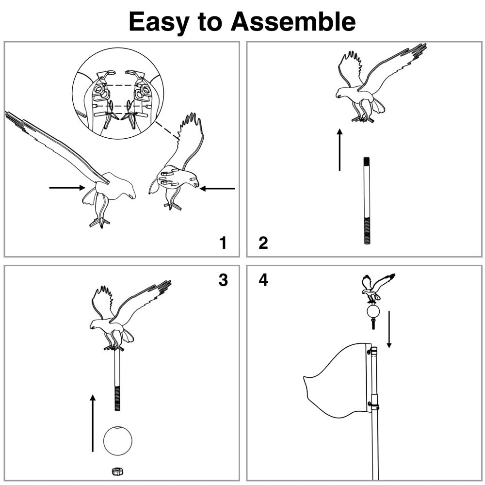 Yescom Regal Eagle Flag Pole Topper and Ball Image