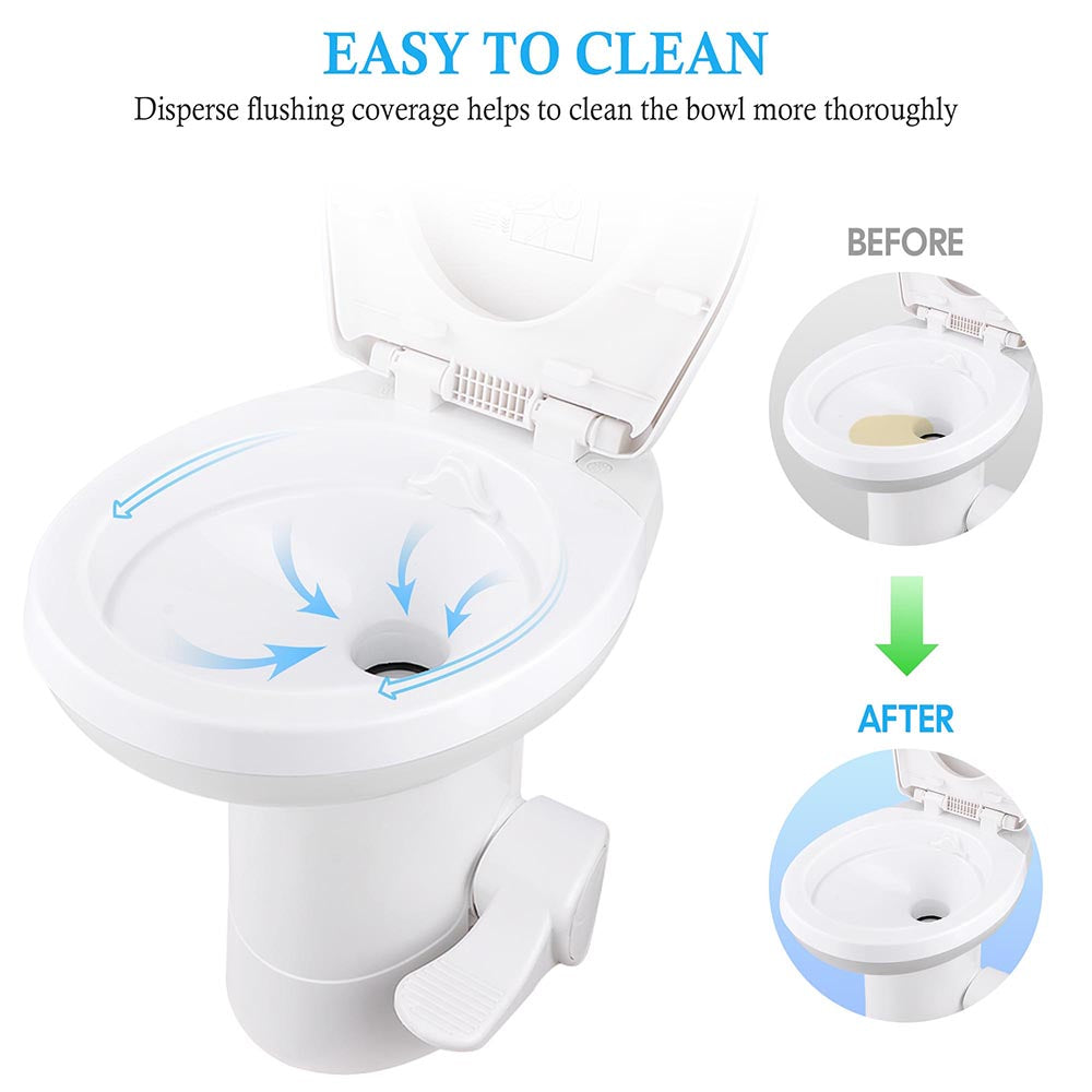 Yescom 20" RV Toilet Gravity Flush High Profile HDPE Travel Image