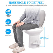 Yescom 20" RV Toilet Gravity Flush High Profile HDPE Travel Image