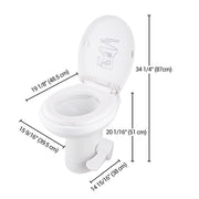 Yescom 20" RV Toilet Gravity Flush High Profile HDPE Travel Image