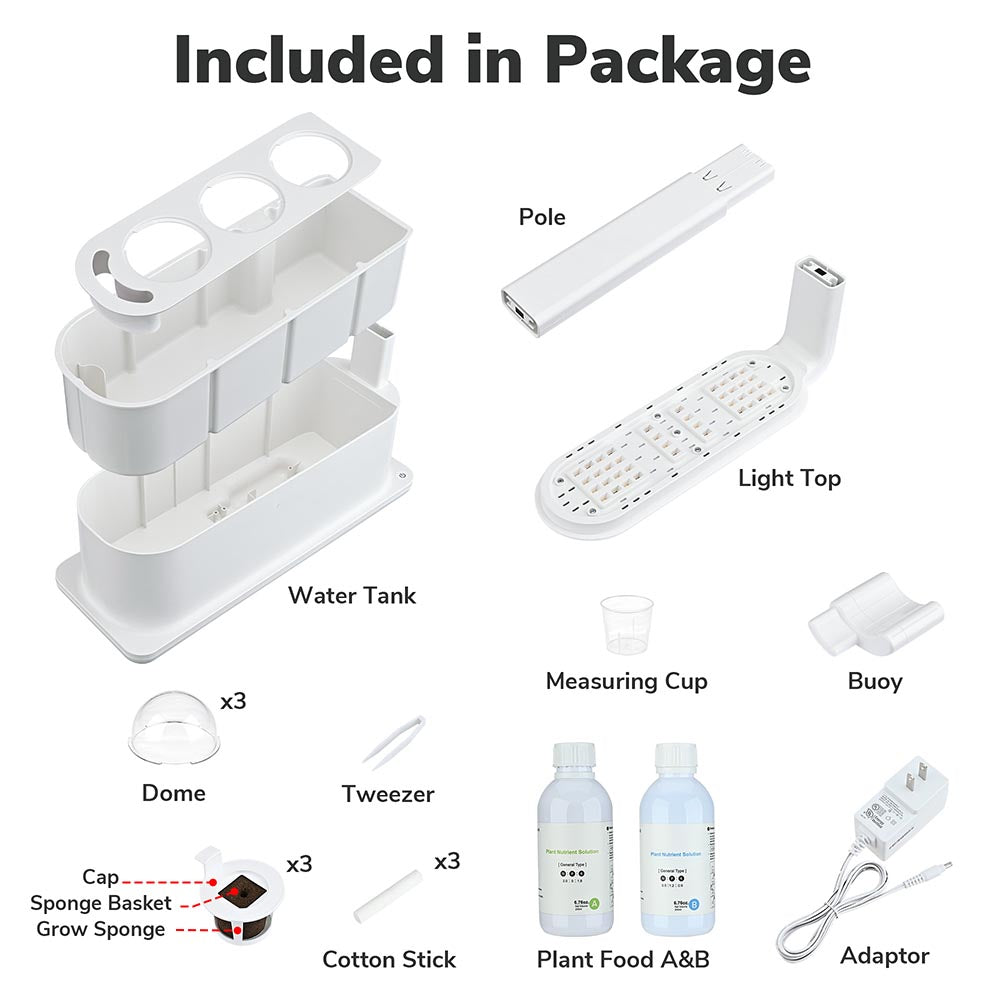 Yescom 40 Home Hydroponics Grow Lights 3 Seed Pods Image