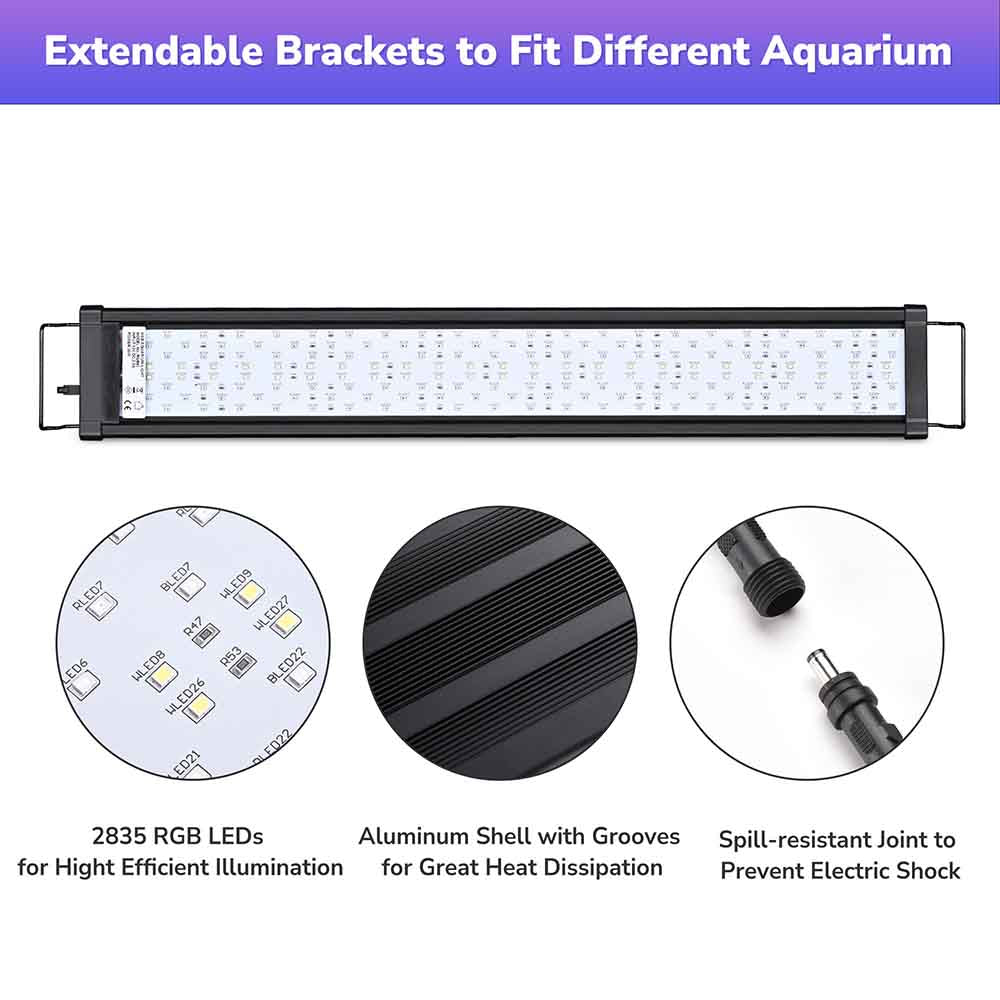 Yescom LED Aquarium Light with Timer RC RGBW 32-39" Image