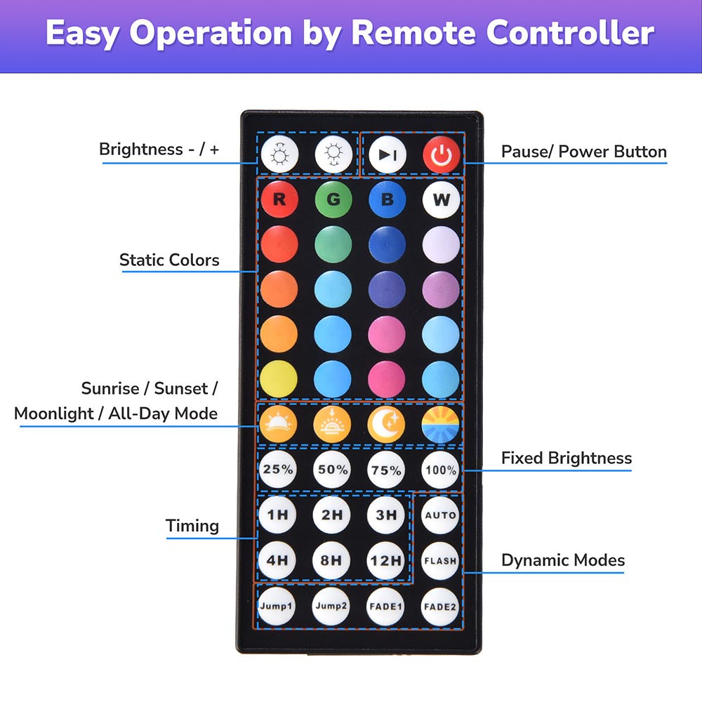 Yescom LED Aquarium Light with Timer RC RGBW 44-55" Image