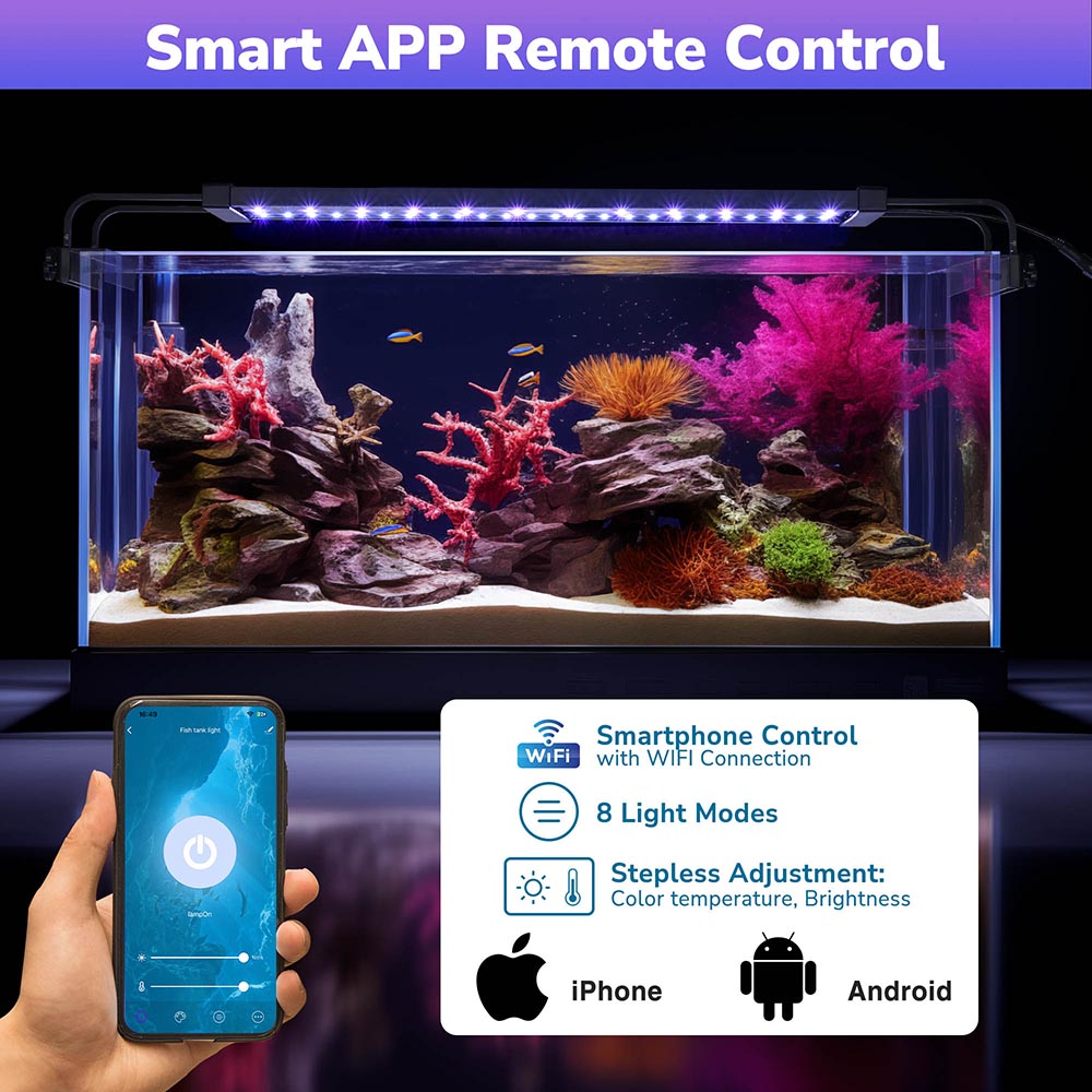 Yescom 24" Full Spectrum LED Aquarium Light APP WIFI for Plants & Fish Image