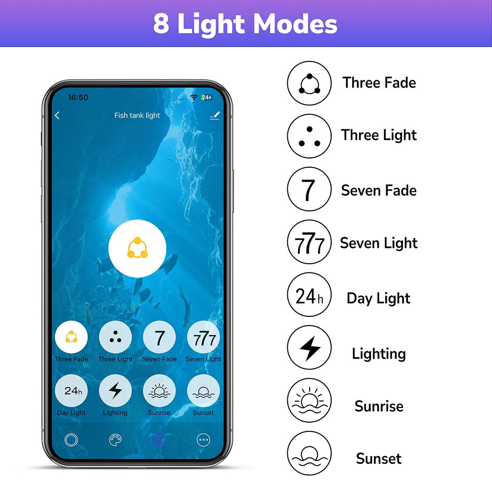 Yescom 24" Full Spectrum LED Aquarium Light APP WIFI for Plants & Fish Image